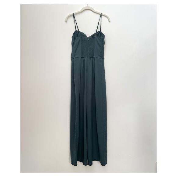 SOLD Abercrombie & Fitch Twist-Front Cutout Jumpsuit Small Tall Dark Green - Picture 3 of 14